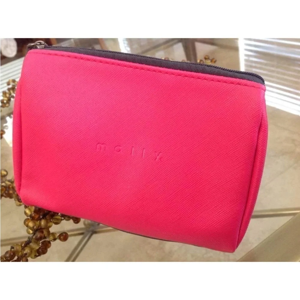 Mally Beauty Hot Pink and gray MINI Zippered Cosmetics Makeup Bag - BRAND NEW